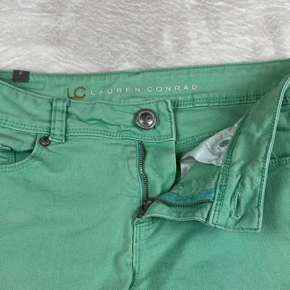 LC Lauren Conrad Green Jean Shorts - Picture 3 of 12
